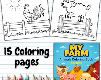 My Farm Animals Coloring Pages for Kids, 15 Fun Printable Sheets, Educational Preschool Activities