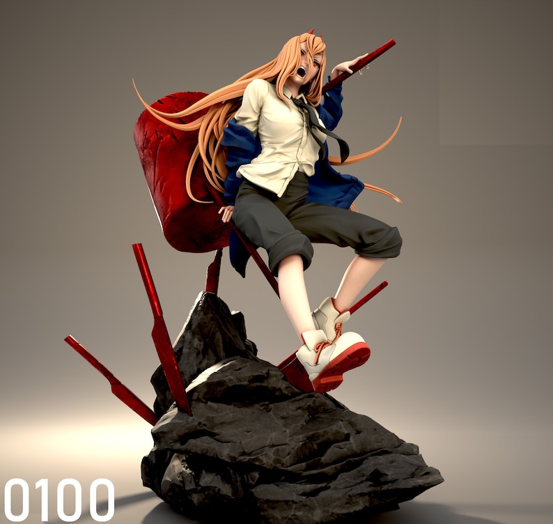 5 Premium Anime Character Chainsaw STL Bundle File Pack 3D Printing Digital STL File Chainsaw Anime Character image 4