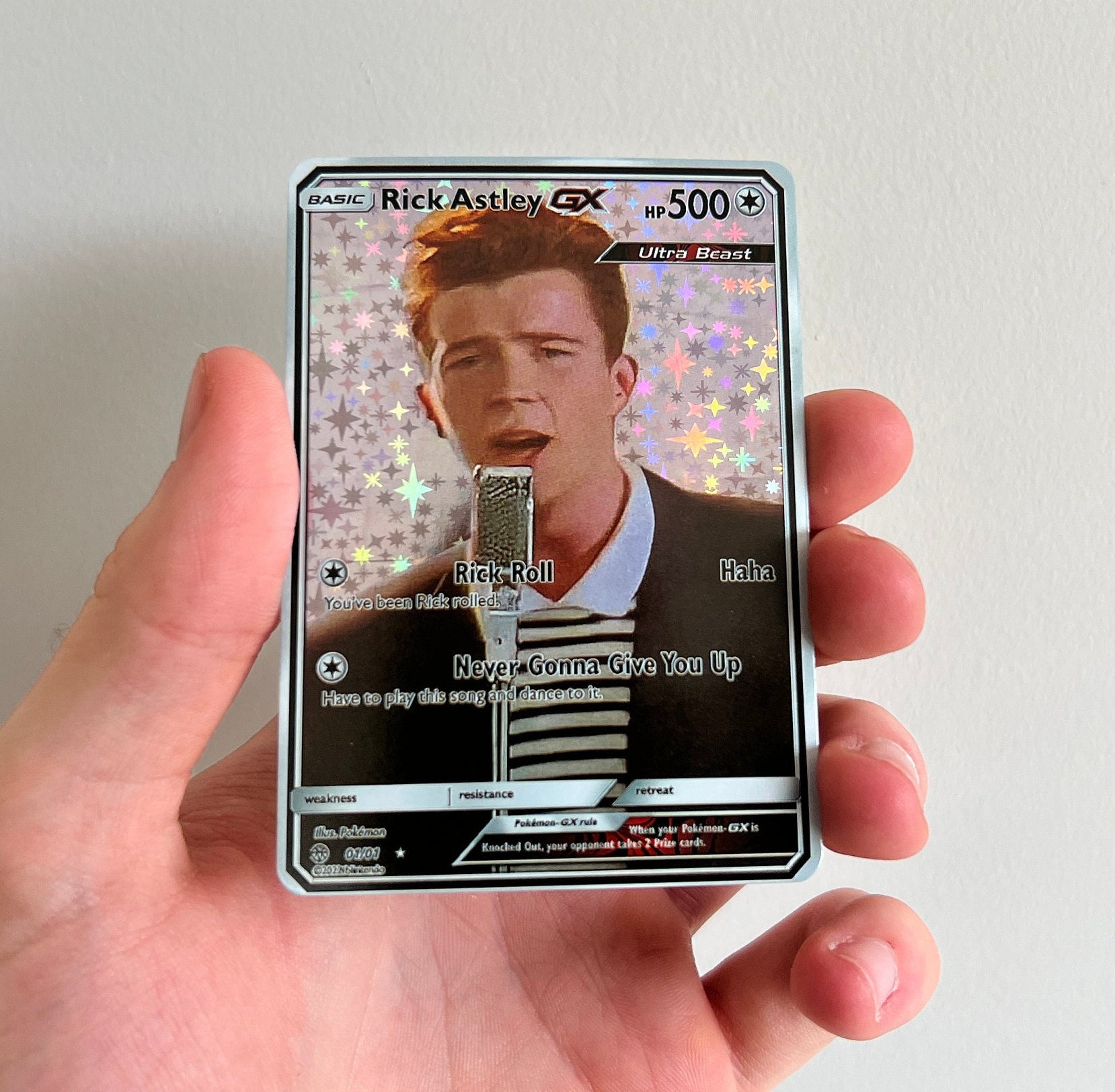 Rick Astley Pokemon Card First Edition Full Holographic 