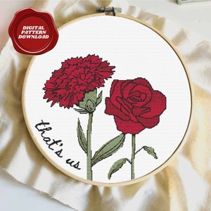 14&quot; Embroidery & Cross Stitch Pattern: That&#39;s Us (Digital Download)