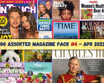 BUNDLE exclusif de 100 magazines assortis n° 4, sortie en avril 2023 Magazines numériques Tech, Finance, Gaming, Home, Gardening, Celebrity Mags