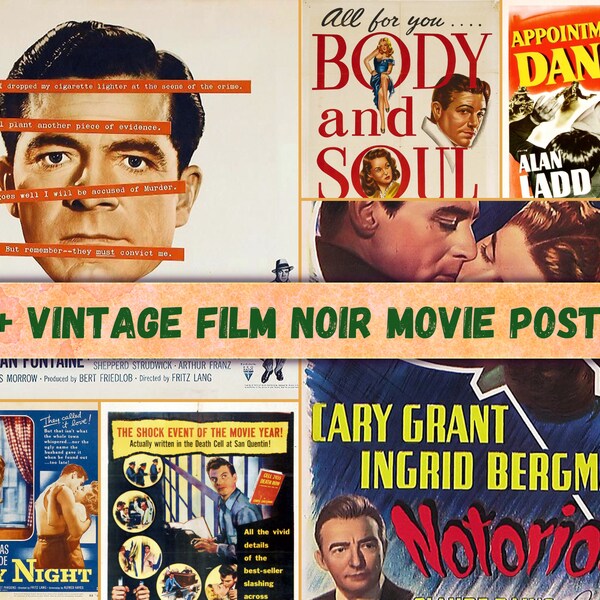 900+ Film Noir Movie Posters, Vintage Posters Pack 900+ Film Noir Posters MASSIVE Collection Bundle Vintage Collage Posters Digital Download