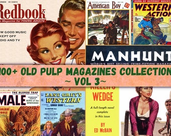 Alte Pulp Magazine MEGA Collection VOL 3, 100+ alte Pulp Magazine Bundle, Vintage Zeitschriften 1900, Old Pulp Magazine Vol 3 Digital Download