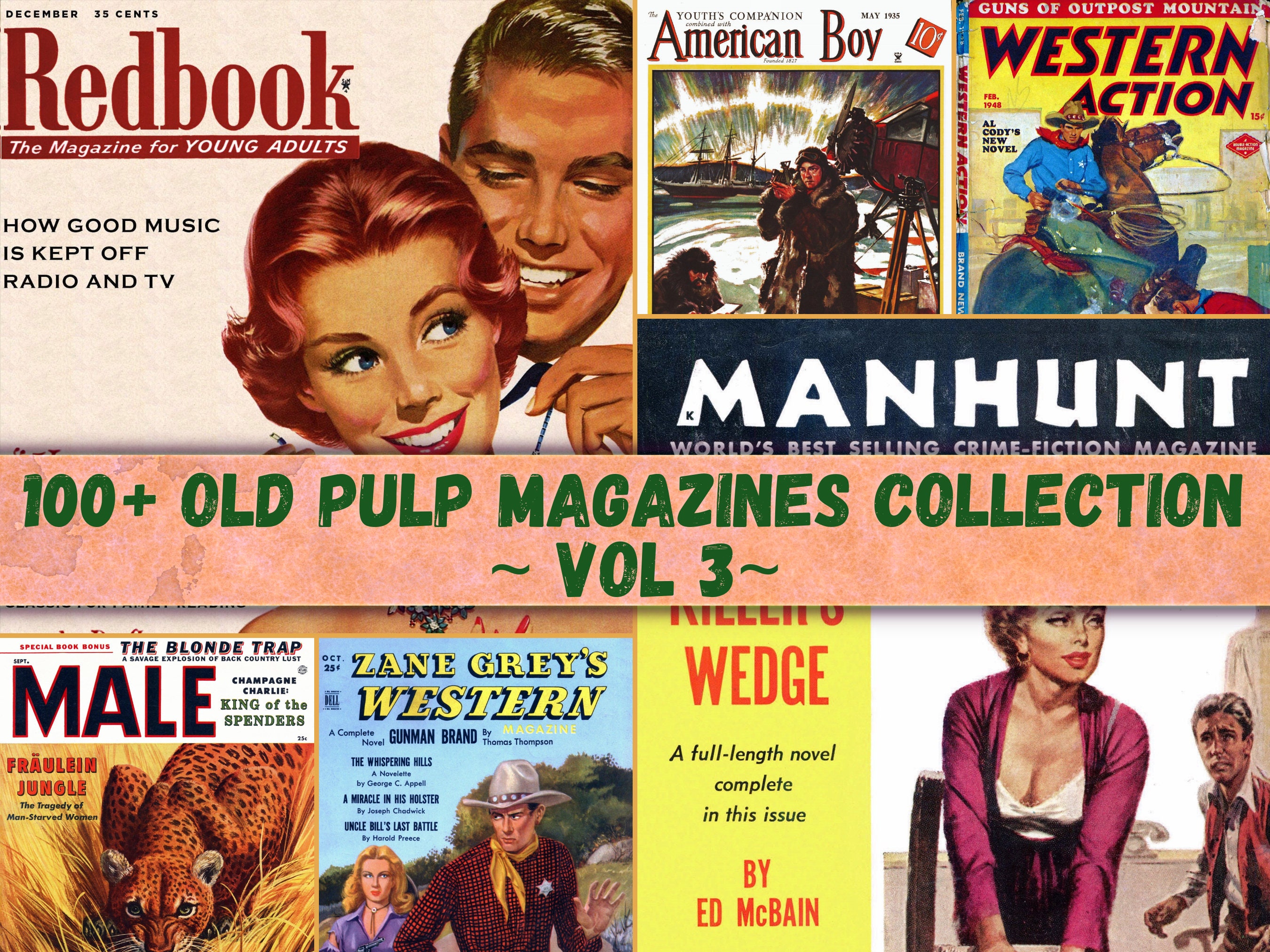 Old Pulp Magazines MEGA Collection VOL 3, 100 Old Pulp Magazines