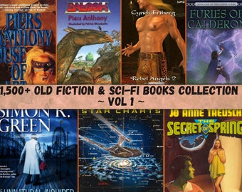 Old Fantasy & SCI-FI Book Collection,  MEGA 1,500+ Old Mixed Fantasy and Sci-fi Ebooks Bundle, Science Fiction and Fantasy Digital Download