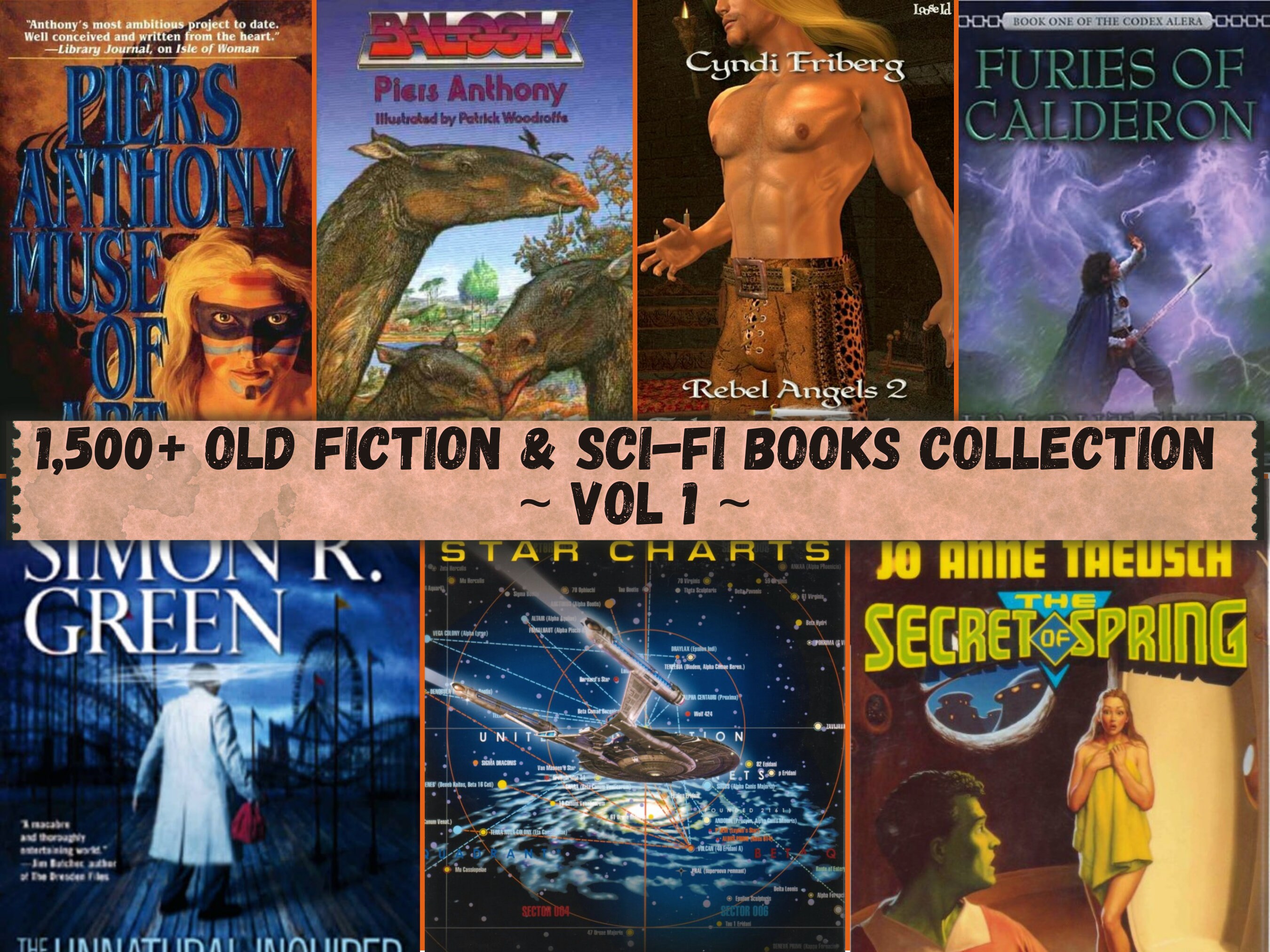 Old Fantasy & SCIFI Book Collection, MEGA 1,500 Old Mixed Fantasy and