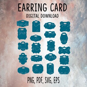 Display Earring Card SVG Earring Display Template Earring Card Digital Jewelry Display Cards Template Earrings Card Cut File For Jewelry