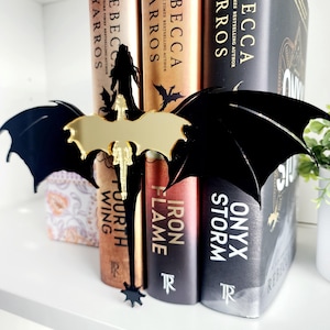 Fourth Wing Book Insert Double Dragon Bookshelf Accessory Fantasy Bookish Dragon Decor Book Lover Gift For Her Romantasy Bookshelf Decor