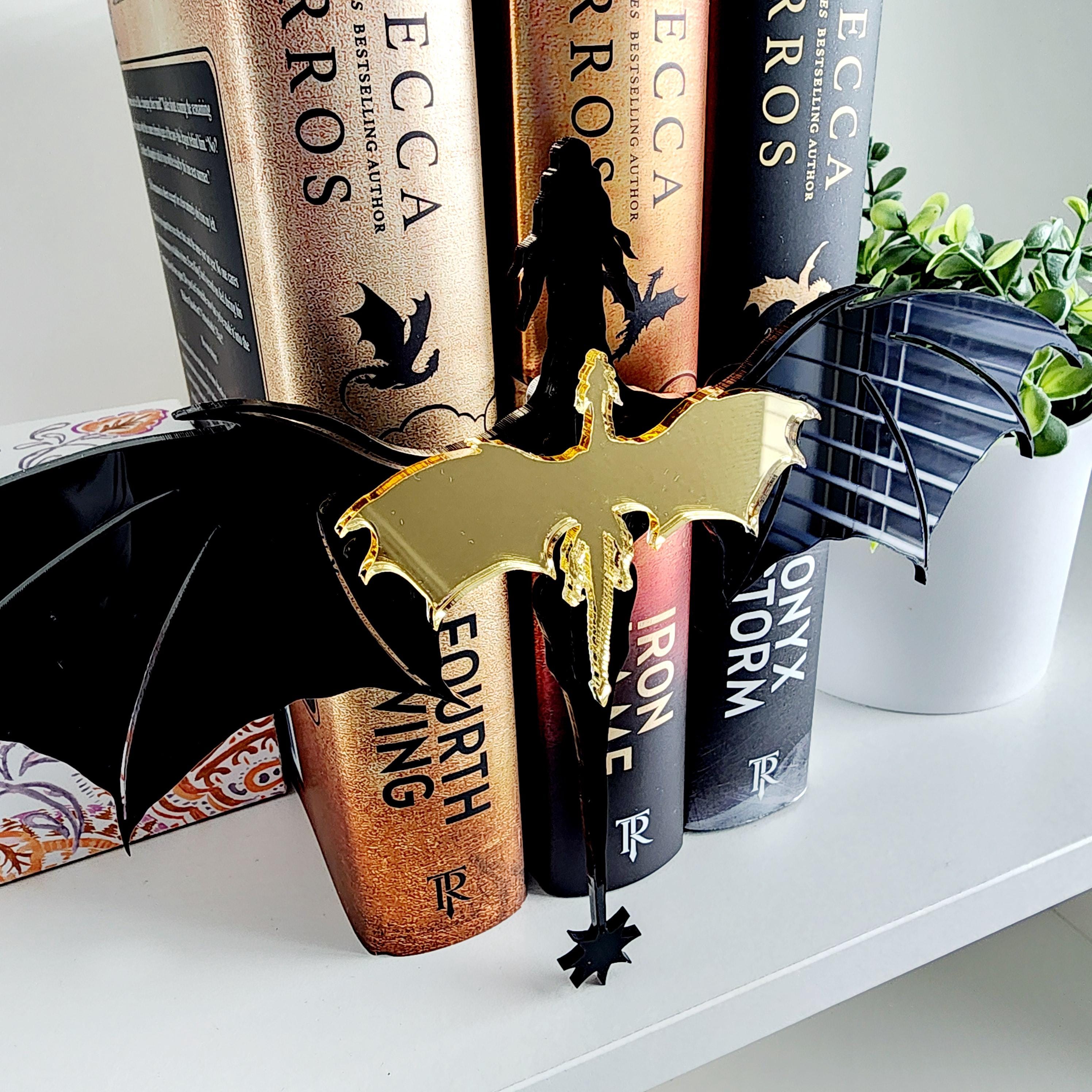 Fourth Wing Book Insert Double Dragon Bookshelf Accessory Fantasy
