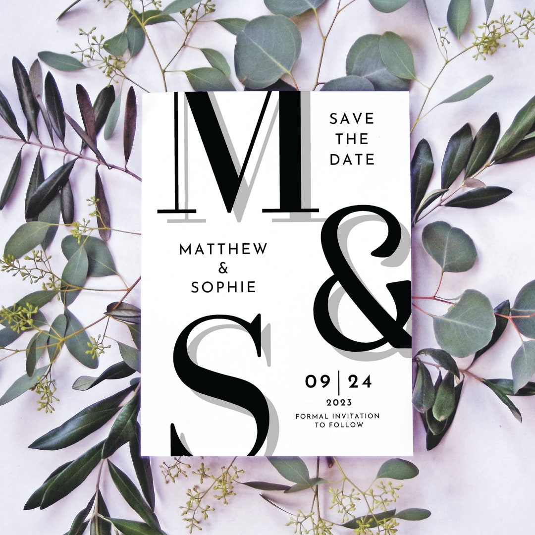 Graphic Chic Save the Date Canva Template, Editable Modern Save the