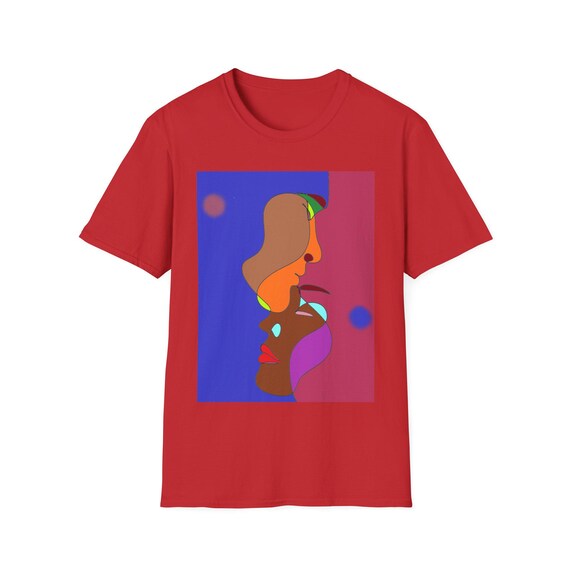 Inspirational Shirt, Art Deco Face T Shirt, Abstract Colorful Graphic Tee, Afro Minimalist Tee, Short Sleeve Summer Shirt