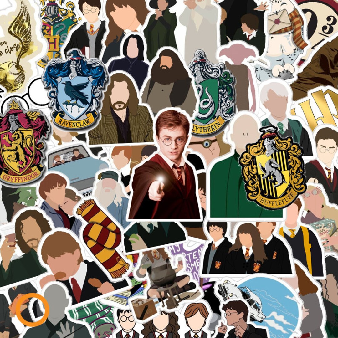 50 Stickers Harry Potter Magic Wizard Magic World, Design Cute