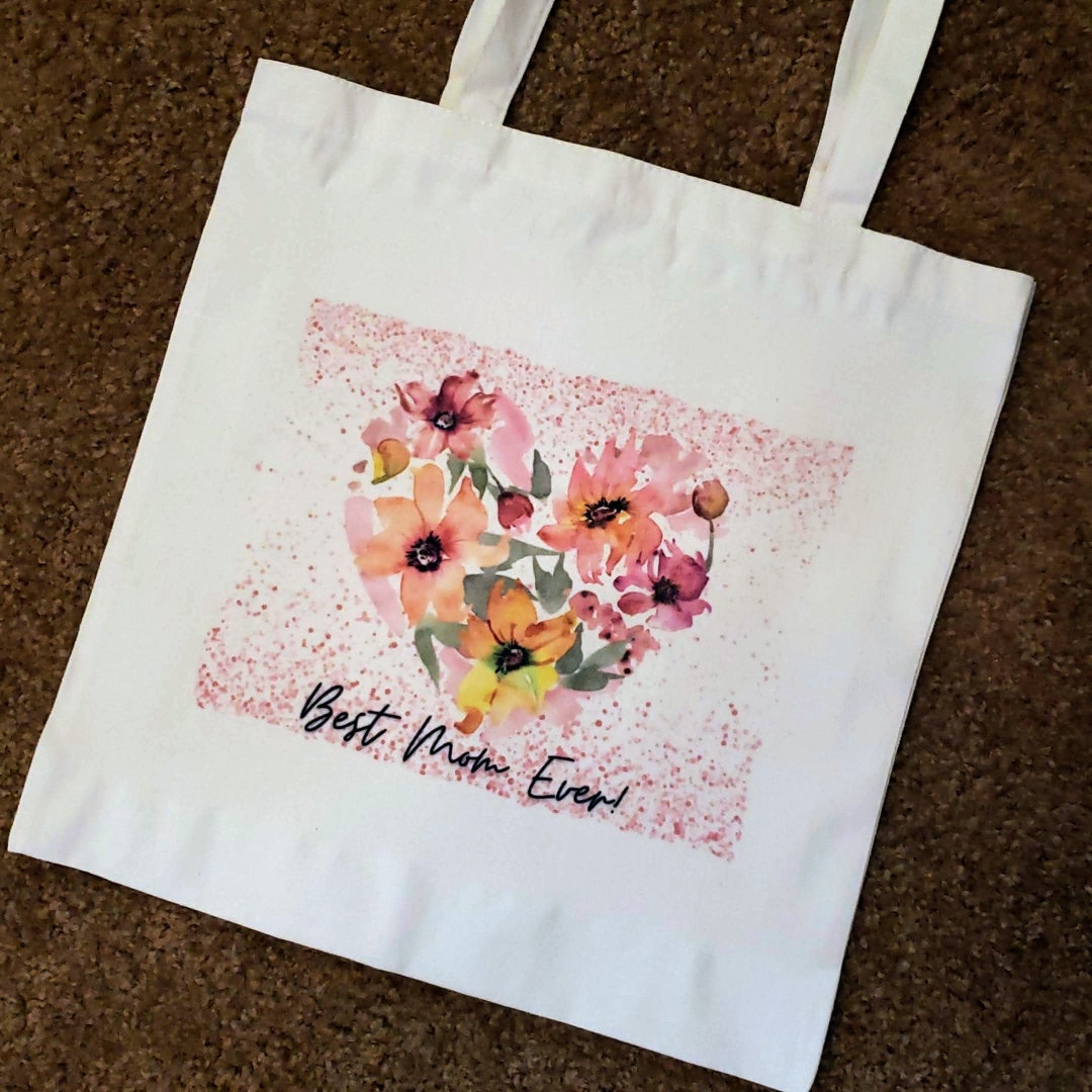 Mother's Day Gift Best Mom Ever Tote Bag Canvas Tote for Mom Reusable