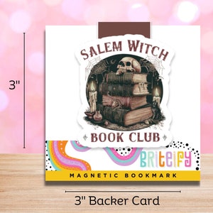 Salem Witch Book Club Magnetic Bookmark: Spooky Season Reader Gift