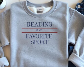 Bluza z kapturem „Czytanie to mój ulubiony sport”, bluza z okrągłym dekoltem dla miłośnika książek, prezent dla nauczyciela, bluza dla bibliotekarza, wygodna bluza dla czytelnika
