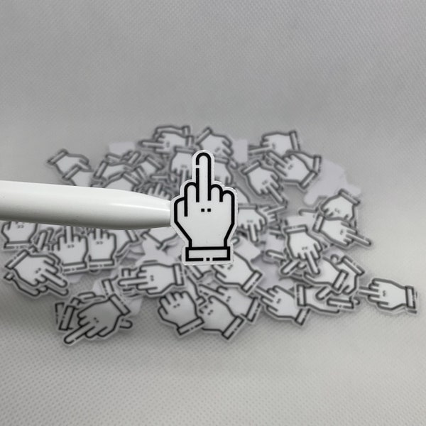 1-1000pc Mini "Middle Finger" Vinyl Tiny Stickers