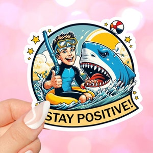 Adesivo Stay Positive per laptop, bottiglie d'acqua, agende, kindle, e-reader, automobili, diari, album di ritagli, amanti dei libri, regali per la salute mentale