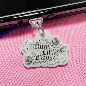 Run Little Mouse kindle dust plug charms, Kobo, USB plugs for Ipad, phone charms, e-reader accessories, bookish handmade gifts for her