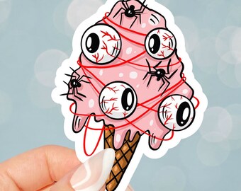 Eyeball Ice Cream Sticker for kindles, e-readers, bookish gifts, book lovers, smutty, laptops, booktok, waterbottles, planners, reading book