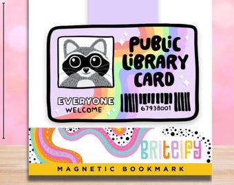 Waschbär Bibliotheksausweis Magnetisches Lesezeichen: Buchliebhaber Geschenk