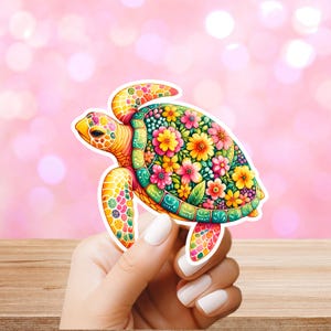 Meeresschildkröte Aufkleber, Geschenke für Schildkrötenliebhaber, niedliche Aufkleber, Geschenke am Ozean, Schildkrötenaufkleber, Geschenke für Tierliebhaber, Reptilienaufkleber