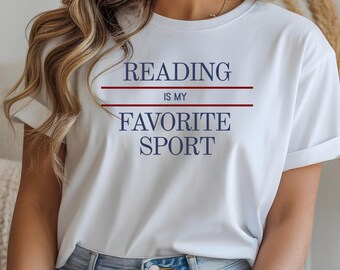 Koszulka sportowa „Czytanie to mój ulubiony sport”, koszulka dla miłośników książek, prezent dla nauczyciela, koszulka dla bibliotekarza, koszulka dla miłośników książek, prezent dla czytelnika książek, prezenty dla klubu książki