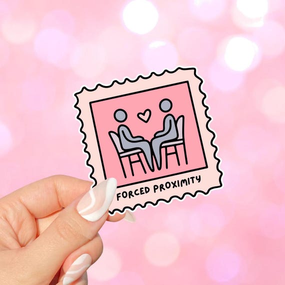 Forced Proximity Stamp Romance Trope Sticker for kindles, e-readers, bookish gifts, book lovers gifts, smutty, laptops, waterbottles, spicy