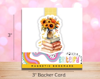 Sunflowers and Books Magnetic Bookmark, gift for her, journals, planners, gifts for book lovers, booktok, bookish merch, reading accessories