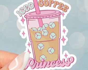 Iced Coffee Princess Vinyl Sticker: Bookish Kindle, Laptop Decal