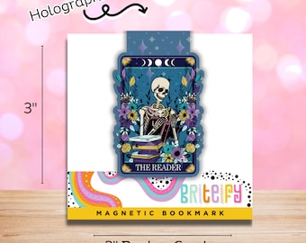 The Reader Tarot Card - Holographic Magnetic Bookmark - Mystical Tarot Reading Accessory - Shiny Divination Page Holder.