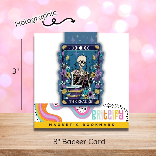 De Reader Tarot Card - Holografische magnetische bladwijzer - Mystieke Tarot-leesaccessoire - Glanzende waarzeggerijpaginahouder.