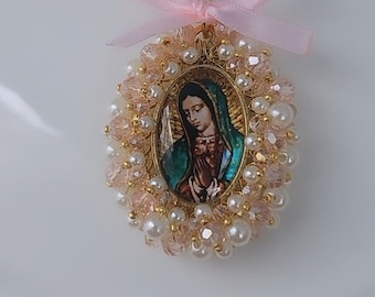 Virgin Mary Keychain,Our Lady of Guadalupe,Handmade Keychain,Virgin Keychain,Bag Accessories,Bag Charm,Baptism gift, Gift For Her,Religious