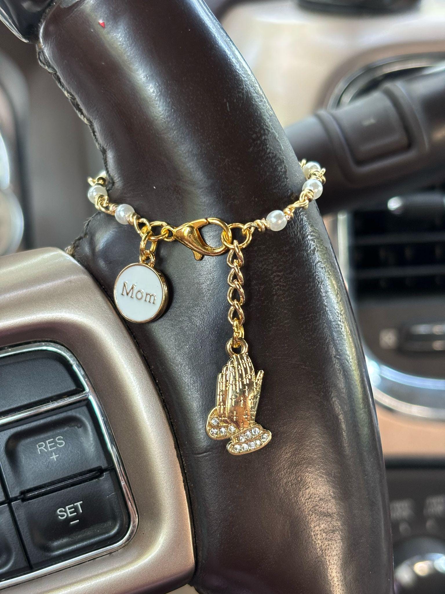 Steering Wheel Rosary-Virgin Of Guadalupe Car Charm-Rosary Car Charm-Car Blessings-Baptism Gift-Religious Catholic Gift-Car Accessory-Rosary
