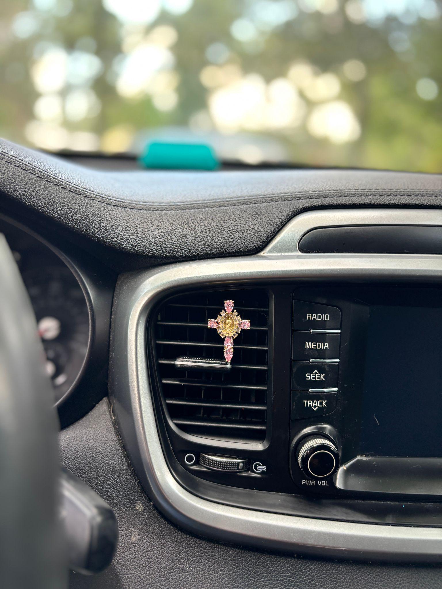 Crystal Cross Car Air Vent Clips - Crystal Cross - Car Air Vent Decor - Crystal Car Crucifix - Christian Gift Idea - Car Accessories - Cross