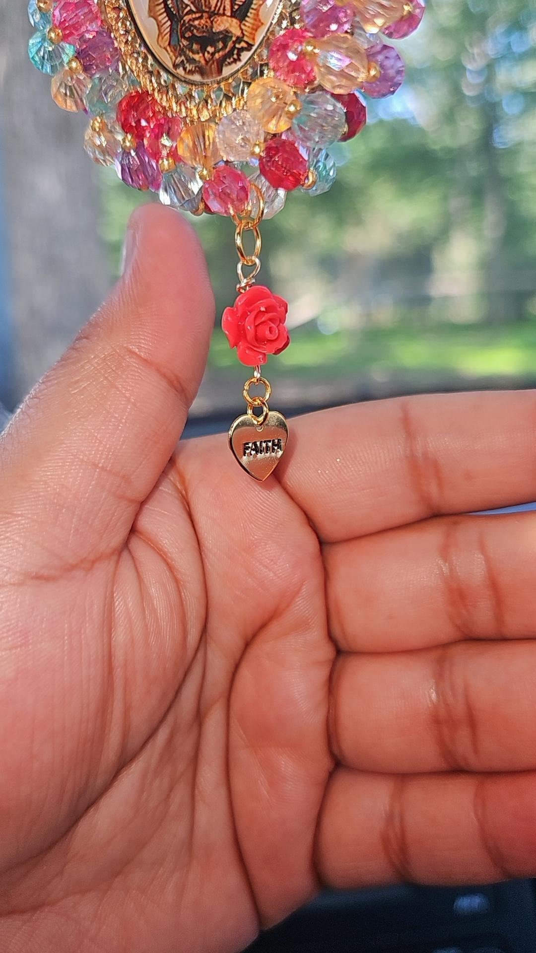 Virgin of Guadalupe Car Charm-Car Accessories,Rear view Mirror Decor-Car Blessings-Car Rosary-Gift For Her-Religious Catholic Gift- Faith
