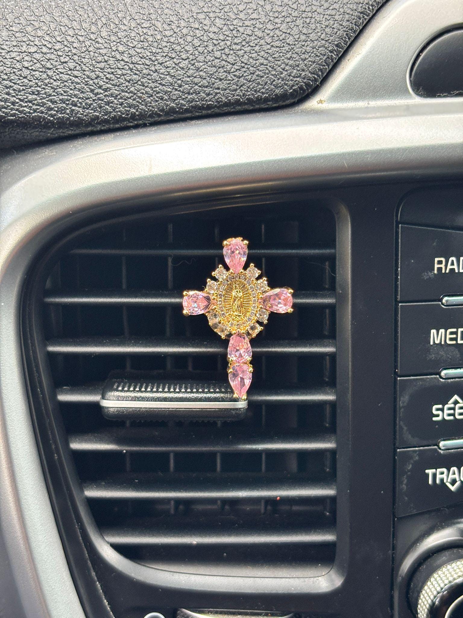 Crystal Cross Car Air Vent Clips - Crystal Cross - Car Air Vent Decor - Crystal Car Crucifix - Christian Gift Idea - Car Accessories - Cross