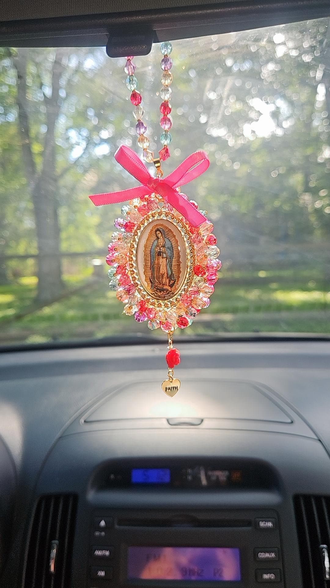 Virgin of Guadalupe Car Charm-Car Accessories,Rear view Mirror Decor-Car Blessings-Car Rosary-Gift For Her-Religious Catholic Gift- Faith