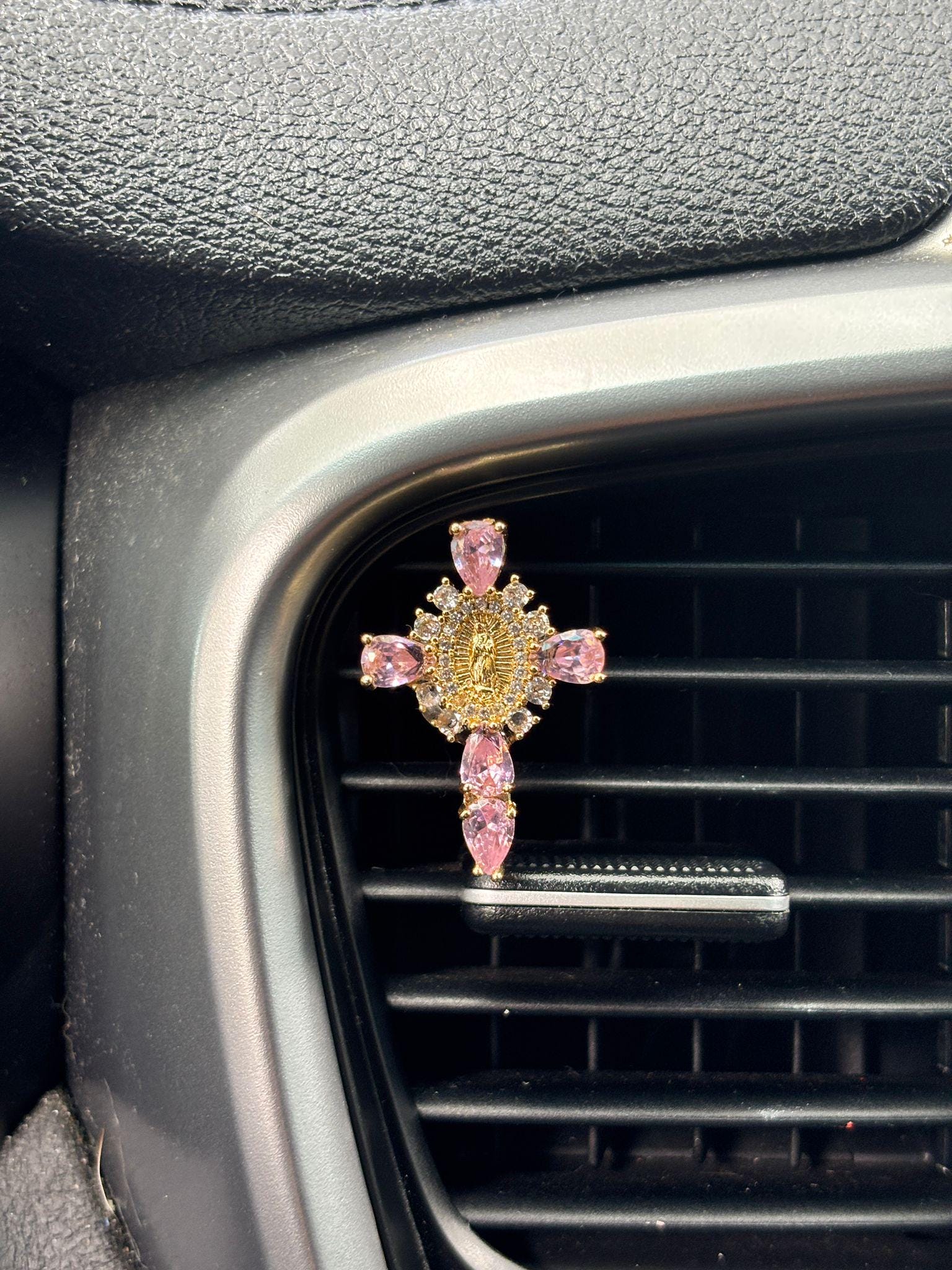 Crystal Cross Car Air Vent Clips - Crystal Cross - Car Air Vent Decor - Crystal Car Crucifix - Christian Gift Idea - Car Accessories - Cross