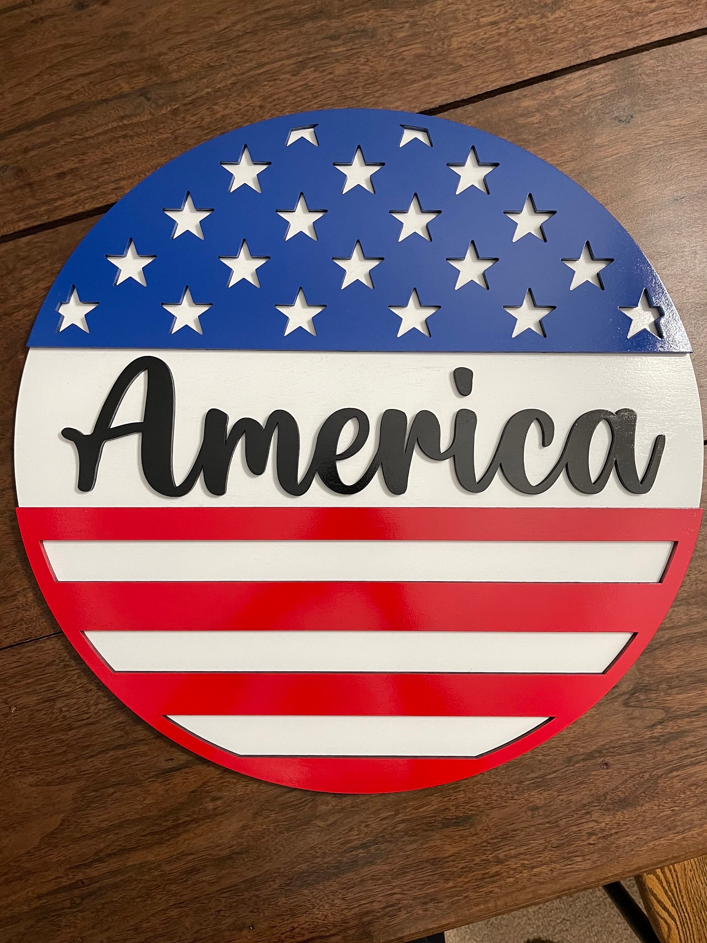 DIY American Flag Door Sign Patriotic Door Sign Stars and Etsy