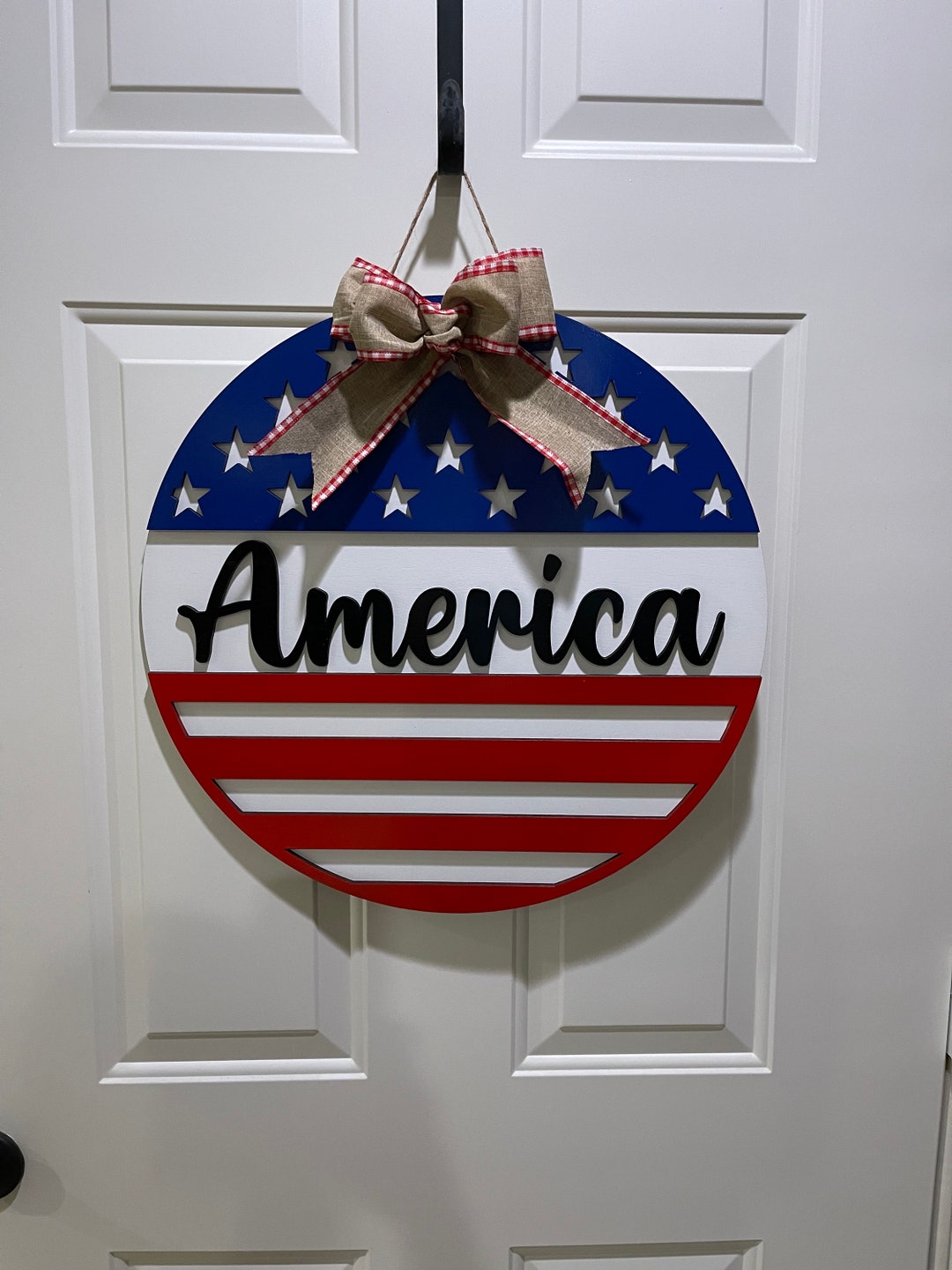 American Flag Door Sign Stars and Stripes Door Sign Flag Etsy