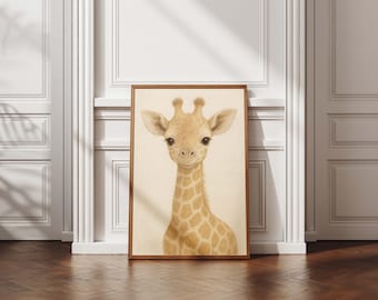 Entzückende Giraffen Malerei fürs Kinderzimmer - Poster