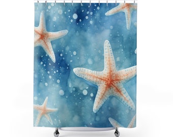 Starfish Ocean Creature Fish Shower Curtain | Beach Shower Curtain