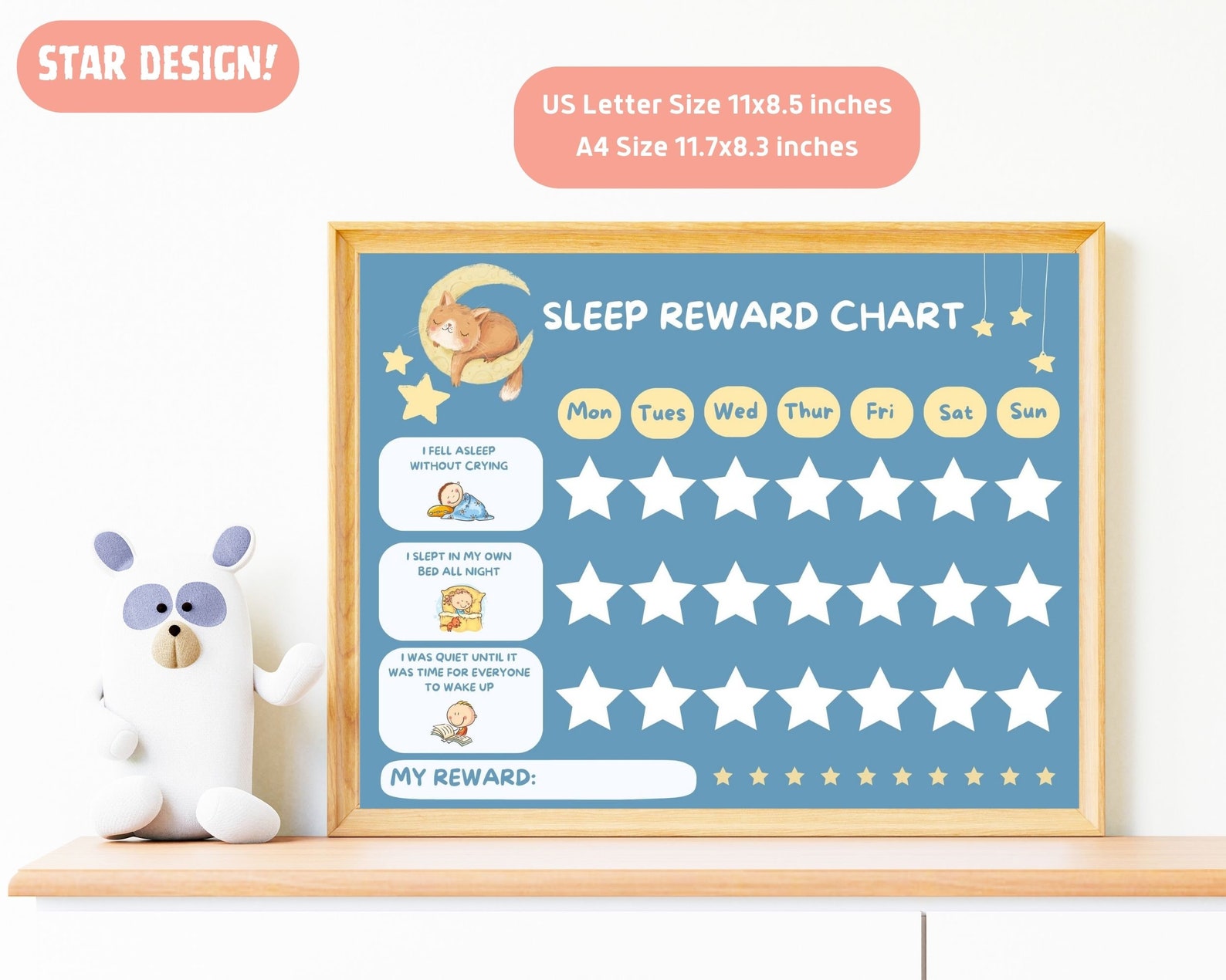 Kids Sleep Reward Chart Printable Sleep Chart Toddler Etsy Australia