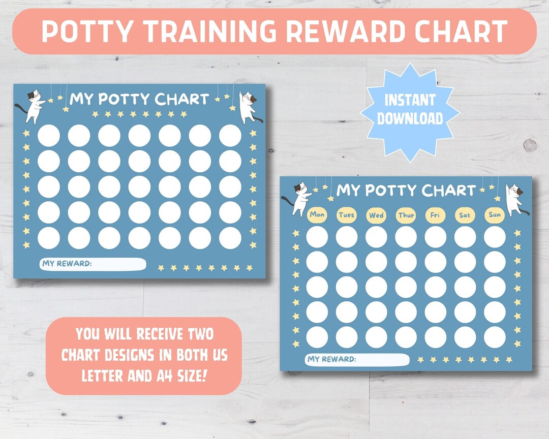 Potty Reward Chart Printable Potty Training Chart Toddler - Etsy Australia