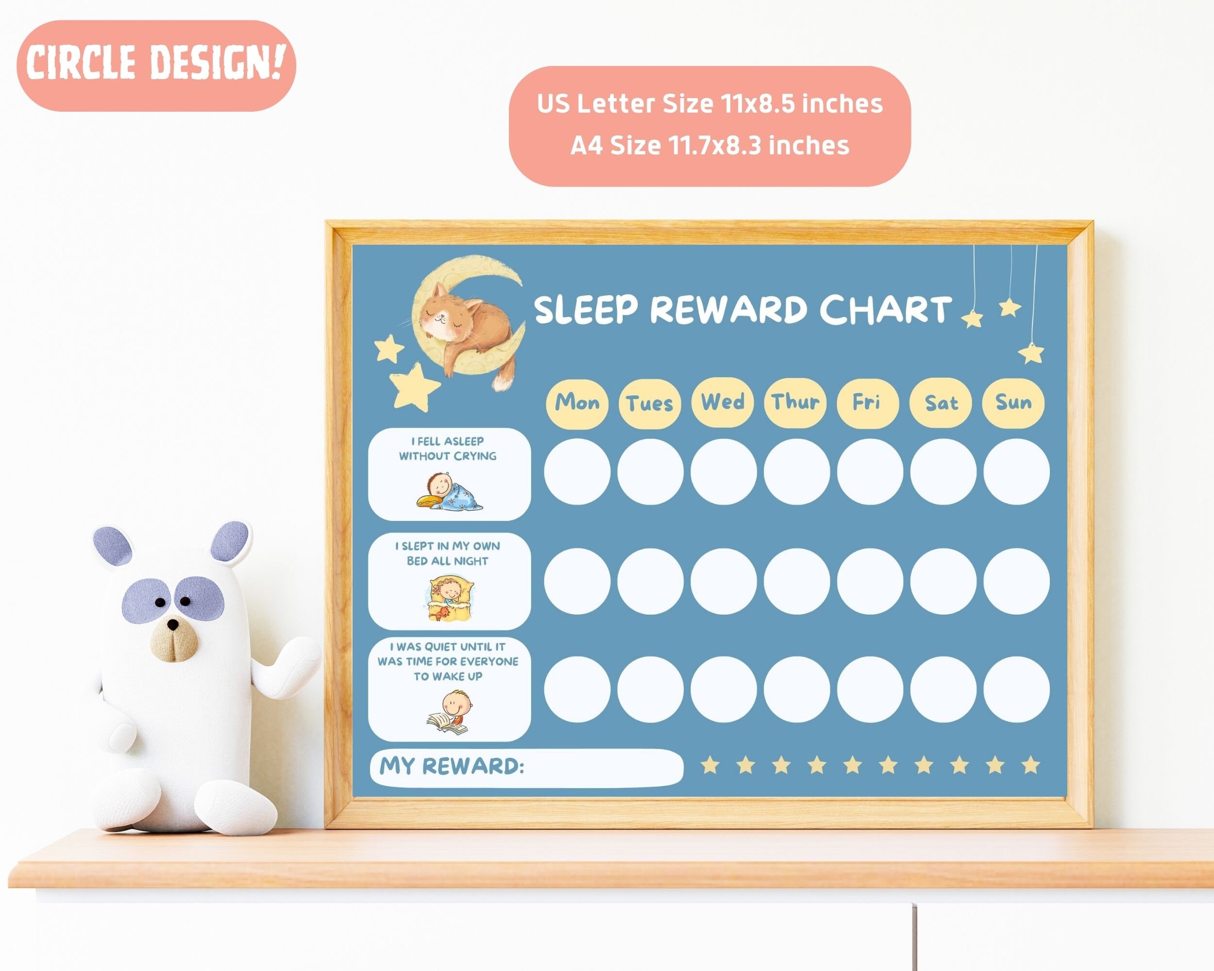 Kids Sleep Reward Chart Printable Sleep Chart Toddler Etsy Australia