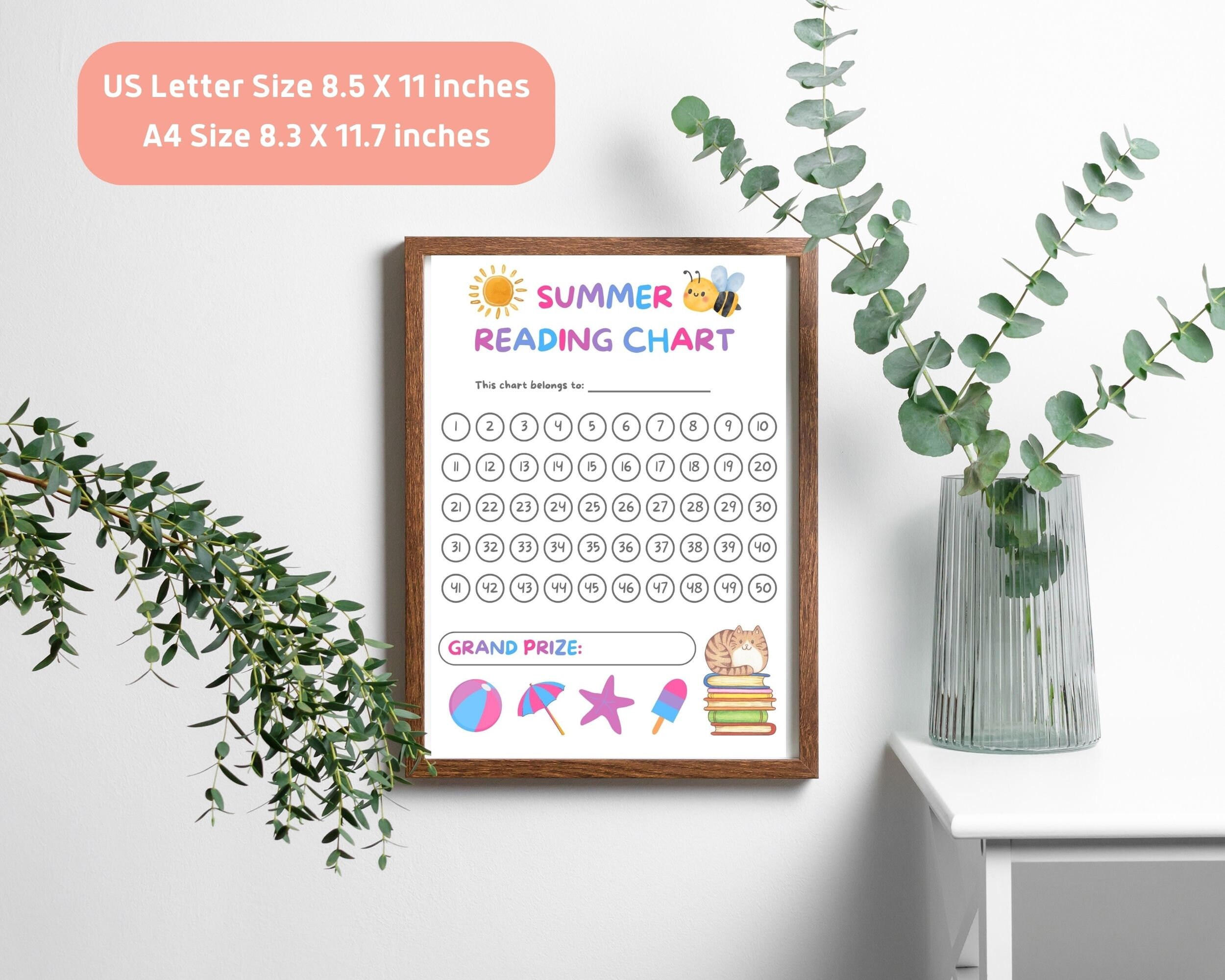 Printable Summer Reading Chart Summer Reading Challenge - Etsy