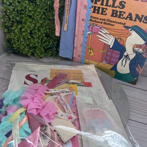 Stork Spills the Beans Junk Journal – Vintage Sweet Pickles Altered Book – Handmade Journal with Charm & Ephemera Kit