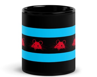 Chicago Rat Flag Black Glossy Mug