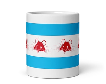 Chicago Rat Flag White glossy mug