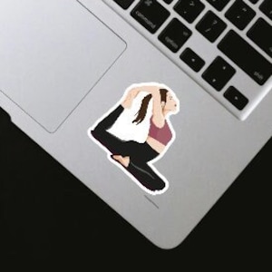 Minimalist Hot Yoga Girl Sticker | Yoga Reminder Sticker | Mindfulness Sticker | Aesthetic Yoga Sticker | Yoga Pose Stickers